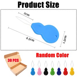 30 pcs Needle Threaders Brass Wire Gourd Shaped Plastic Needle Thread Easy to Insert Hand Sewing Needles,Used for Sewing Machines Hand Sewing Cross Stitch Mending Clothing (Random Colors)