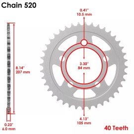 Caltric Rear Wheel Chain Sprocket For Honda Rebel 500 CMX500 2017-2023 41201-MKG-A00