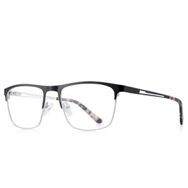 OLIEYE Unisex Reading Glasses for Women Men Blue Light Blocking Glasses Reader Computer Glasses With Spring Hinge (Black&Silver, 150.00)