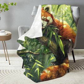 dhakalrlde Funny Red Panda Blanket - Soft Plush, Lightweight, Warm, Fuzzy Anti-Pilling Flannel Blanket for Bedroom, Couch, Office, Travel, Outdoor, Home Decor - Cute and Comfy Gift 50in×60in