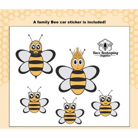 Beekeeping Suit and Bee Family Stickers - Small - YKK Metal Zippers - Men & Women - TOTAL PROTECTION - Self-Supporting Fencing Veil for Beekeepers - Easily Take On & Off - 10 Pockets