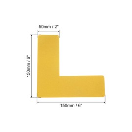 PATIKIL 5s Location Marking Corner 6x6x2 Inch 4 Pack L Shaped Floor Marker for Office Table Top, Desk, Warehouse Floor, Yellow