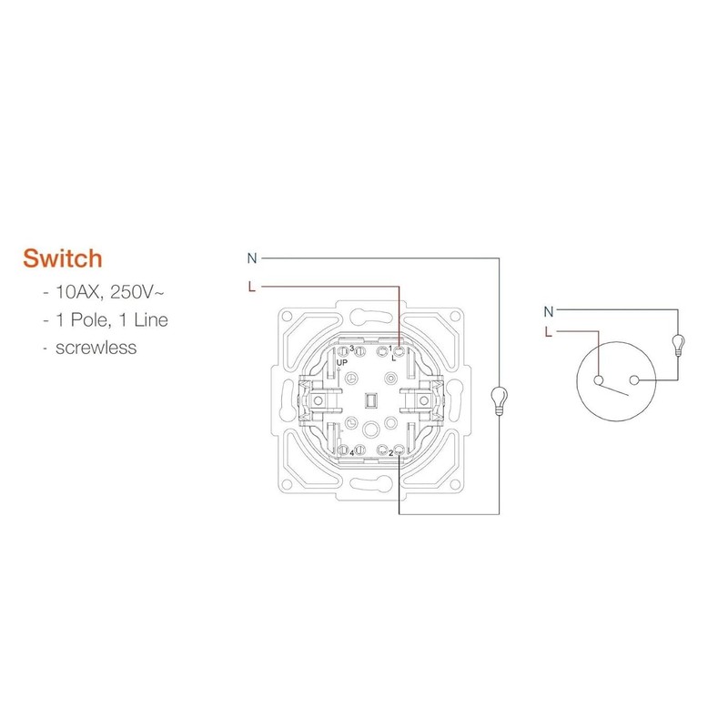 Flush-Mounted On/Off Switch, Plug-In Terminal, All-in-One, Series M1 Pure White