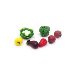 7 Pcs Dollhouse Food 1/12 Miniature Fruits and Vegetables Dollhouse Decoration Accessories Broccoli and Cauliflower Eggplant 0.3x0.3x0.6 Inch, Broccoli 0.5x0.5x0.6 Inch Eggplant 0.3x0.3x0.6 inch