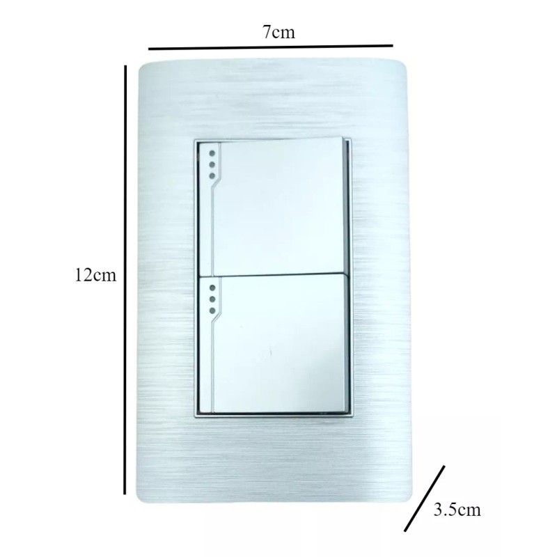 CL Apagador Doble Reforzado Switch De 2 Lineas Metalico