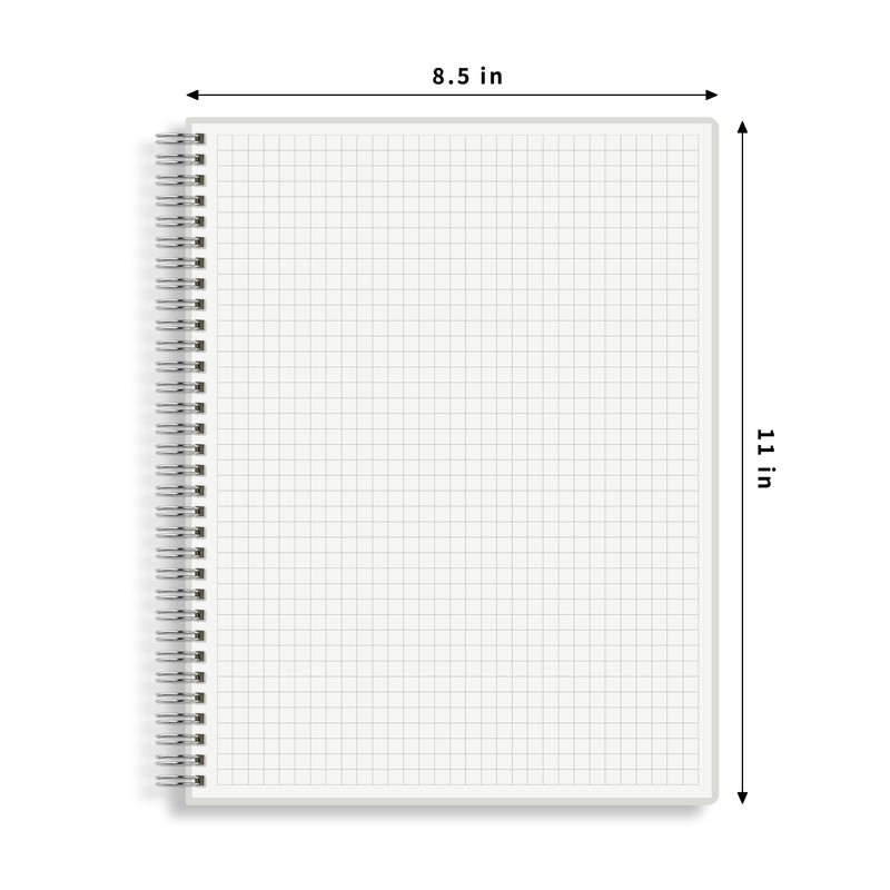 HULYTRAAT Large Graph Ruled Wirebound Spiral Notebook, 8.5 x 11