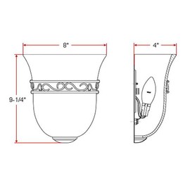 Design House 514588 Marlowe 1 Light Wall Light, Satin Nickel 24 x 36