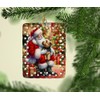 Norfolk Terrier and Santa Claus Porcelain Ornament