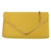 Girly Handbags Ladies Faux Suede Envelope Clutch Bag, mustard, Modern
