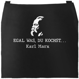 MoonWorks® BBQ Apron with Saying Grillseargent Born to Grill-Geschenke Men Skeleton, Karl Marx Black