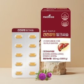 MediTree 메디트리 간건강엔 밀크씨슬 1박스 1개월 (30정) 간기능건강 Meditree Liver Health with Milk Thistle 1 Box 1 Month (30 Tablets) Liver Function Support