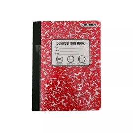 Unison Composition Book Notebook Red 80 Sheets Wide Ruled 9.75" x 7.5"