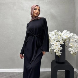 Jazvano Women Abaya Dress for Muslim Eid Prayer Dress Women Maxi Kaftan Islamic Daily Dress Soft Muslim Women Clothes