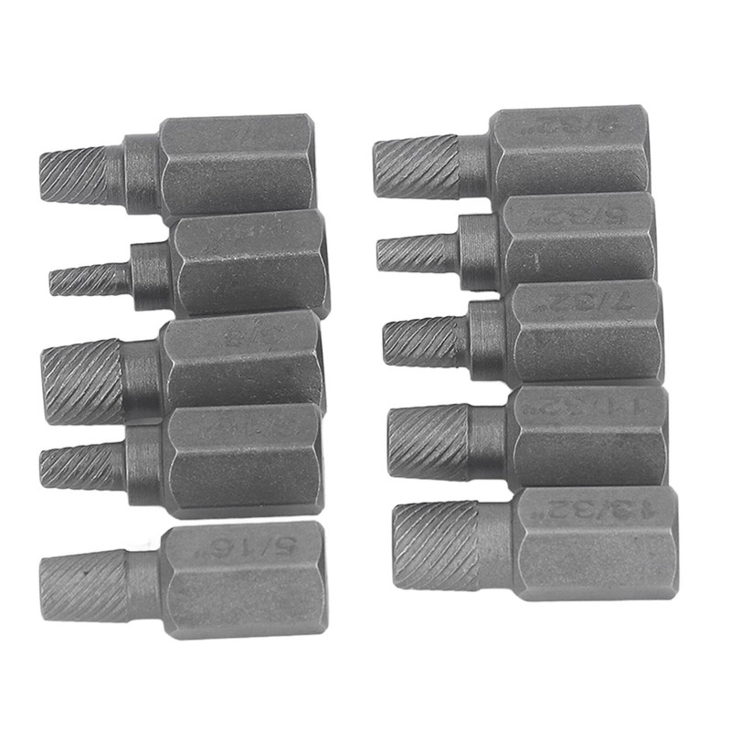 10Pcs Damaged Screw Extractor Hex Bolt Stud Remover Removal Tool