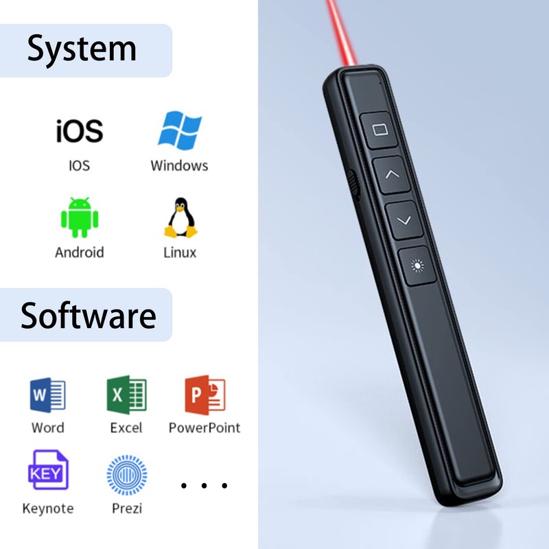 Neoreser Wireless Presenter, 2.4 GHz Wireless USB PPT Presenter Remote