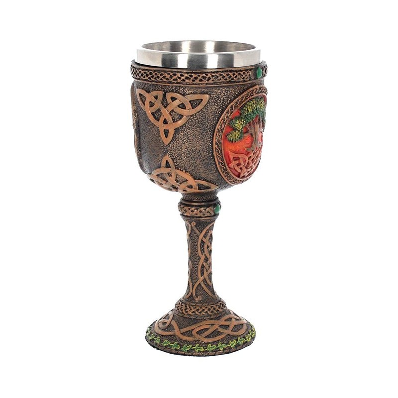 Nemesis Now Green Tree of Life Wine Goblet Resin with