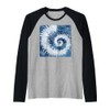 Navy Blue beautiful Shibori resist dye swirl pattern Raglan Baseball