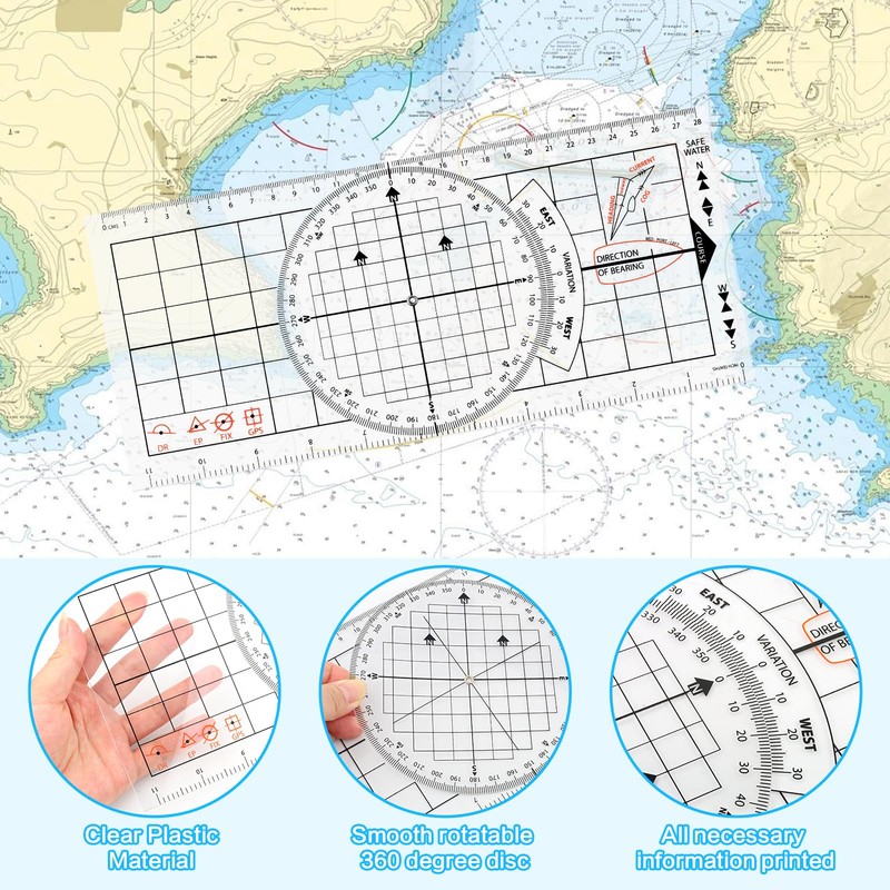 Ironwarrior 3 Pcs Basic Navigation Set,Including 15inch Parallel Ruler with