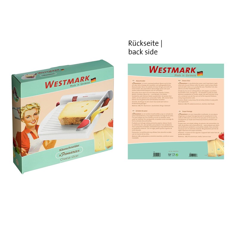 Westmark Cheese Slicer, Retro Packaging, Rustproof Stainless Steel/Aluminium/Plastic, 23 x