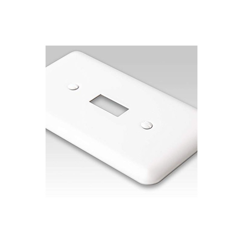 Amerelle Devon Single Toggle/Single Duplex Steel Wallplate in White