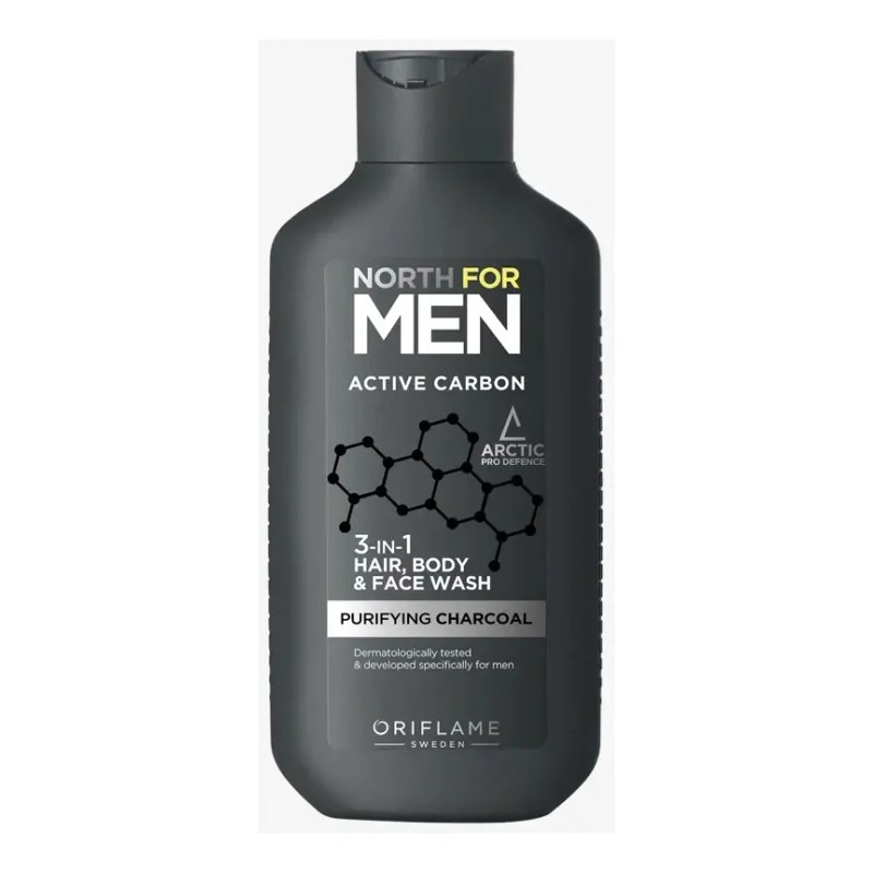 North For Men Carbon Activo Gel Shampoo Esp Afeitar Oriflame