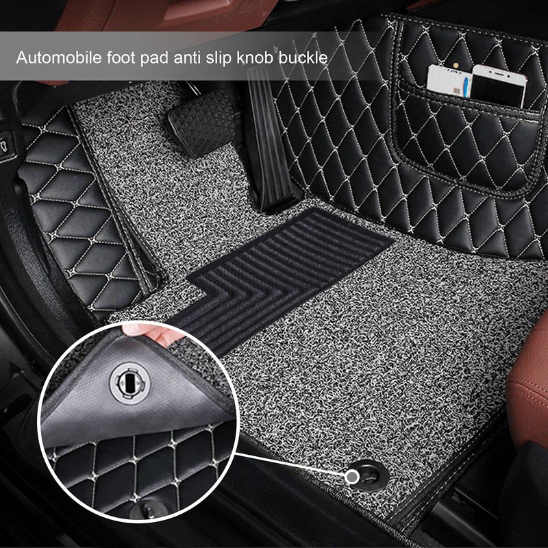 EMSea 4Pcs Car Mat Retainer Carpet Anti-Slip Buckle Twist Plastic