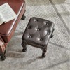 ZIRKOOON Small Foot Stool Square Leather Ottoman Foot Rest Cushion
