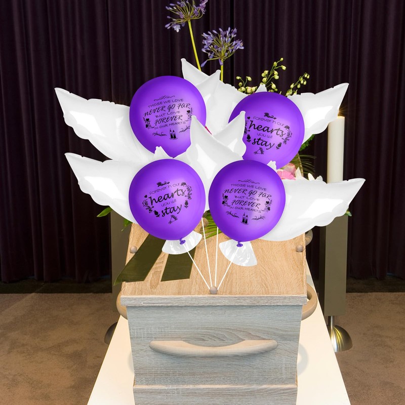 Abilat 39 Pcs Dove Memorial Balloons to Release in Sky