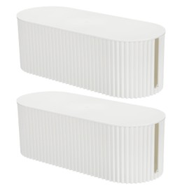 YOKIVE 2 Pcs Cable Management Box, Cord Hider Organizer Decorative Strip Storage Box Desk Accessories for TV Computer Cords Home, Office, White
