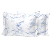 Pizuna Cotton Carrara Marble Blue Printed King Size Oxford Pillow