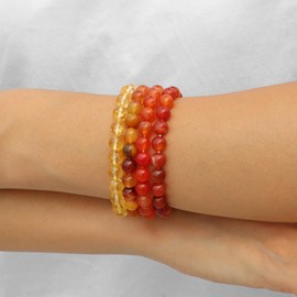 Raicegs 4PCS Beaded Bracelet for Women Men Healing Crystal Bracelet Natural Stone Beads 8mm Stack Gemstone Spiritual Jewelry Gift for Women Men