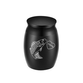 Urnas para cenizas humanas, urna de recuerdo súper pequeña de 1.6 pulgadas de alto, mini urna de cremación para cenizas, soporte de cenizas conmemorativas, urnas decorativas hechas a mano grabadas – pescado