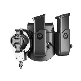 Orpaz Handcuff Holster, Handcuff Holder, for DS Polymer Mags, 2X 9mm Mag Pouch Combo - Unisex - Will Improve Your Tactical Appearance