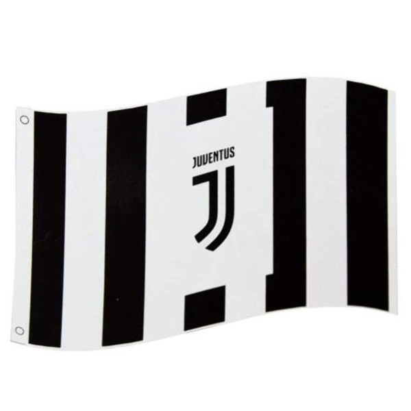 Official JUVENTUS Large balck and white new crest flag 152cm