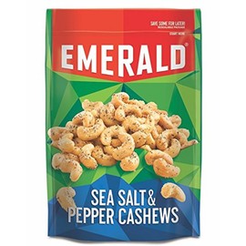 Emerald Sea Salt and Pepper Cashews, Stand Up Resealable Bag, 5.5 Ounce (Pack of 6)