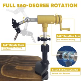 Riverruns N6201 II Generation Rotary Fly Tying Vise 360 Degree Rotation Ultra Light Rotary Fly Vise (Yellow Color)