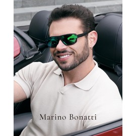 Marino Bonatti Square Sunglasses for Men Polarized UV400 Protection Mens Shades for Sports Outdoors Driving Fishing Hiking