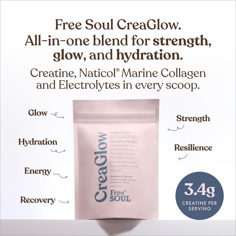 CreaGlow™ Naticol Marine Collagen + Creatine Monohydrate + Electrolytes Powder