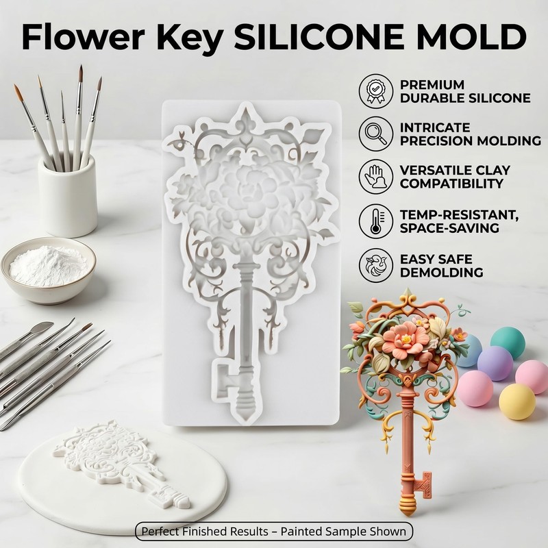 Vintage Key Polymer Clay Molds Key Silicone Mold