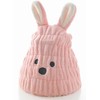 AYO タオルキャップ 吸水 速乾 マイクロファイバー ヘアキャップ ヘアドライタオル (アニマルキャップ ピンクうさぎ)