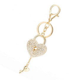 Riggle Heart Bag Charm Key Ring Keychain Carabiner, white