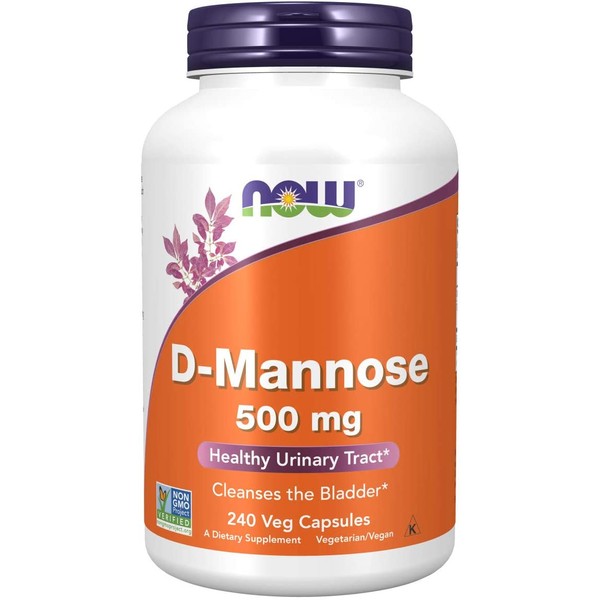 NOW Supplements, D-Mannose 500 mg, Non-GMO Project Verified, Healthy Urinary Tract*, 240 Veg Capsules