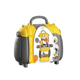 KIDBOT 39PCS Workbench Tool Table, Pretend Tool Bench Set Portable, Educational Builder, Workshop Pretend Role Play for 3+ Years Old Kids