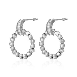 SayovatBek Silver Plated Drop Dangle Earrings, Cubic Zirconia Geometric Design, Lightweight, Hypoallergenic, Elegant Jewelry for Women