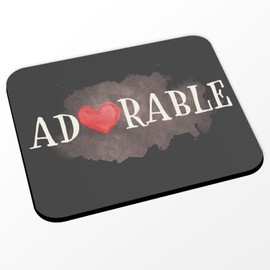 Fabulous Mauspad schwarz – liebenswertes Herz Valentinstag niedlich – (Maße 24 x 20 cm)