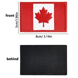 Fidqiog 18 Pcs Canada Flag Patch, Edmbroidery Canadian Flag Patches, Canada Maple Leaf Patch (3.15 x 1.96 Inch)