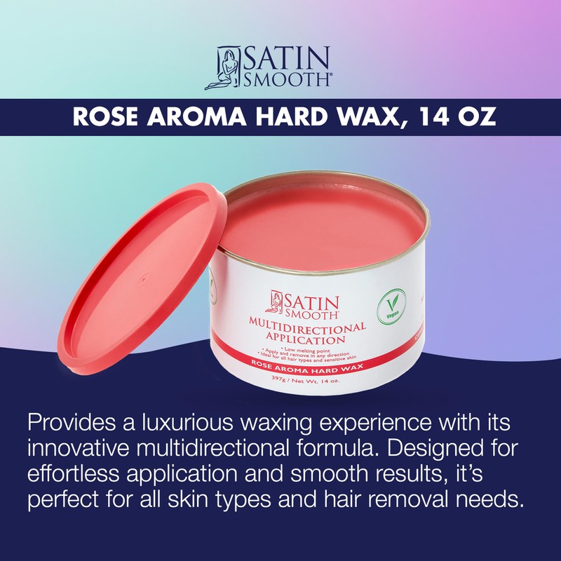 Satin Smooth Ruby Rose Hard Wax with Rose Aroma 14oz