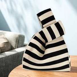 UMIYI Knitted Mini Tote Bag for Women, Small, Eco-Friendly, Stylish, Sub-Bag, Mini Bag, Handbag, Soft, Foldable, Lightweight, Cute, Trendy, M