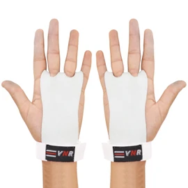 Gymnastics Palm Hand Guards, Junior Children Kids Beginner Grips Palm Protect Gymnastics Leather Training Gloves (S, White)
