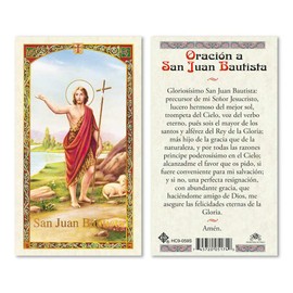 Oracion a San Juan Bautista Tarjetas Laminadas en Espanol Laminated Prayer Cards - Pack of 25-